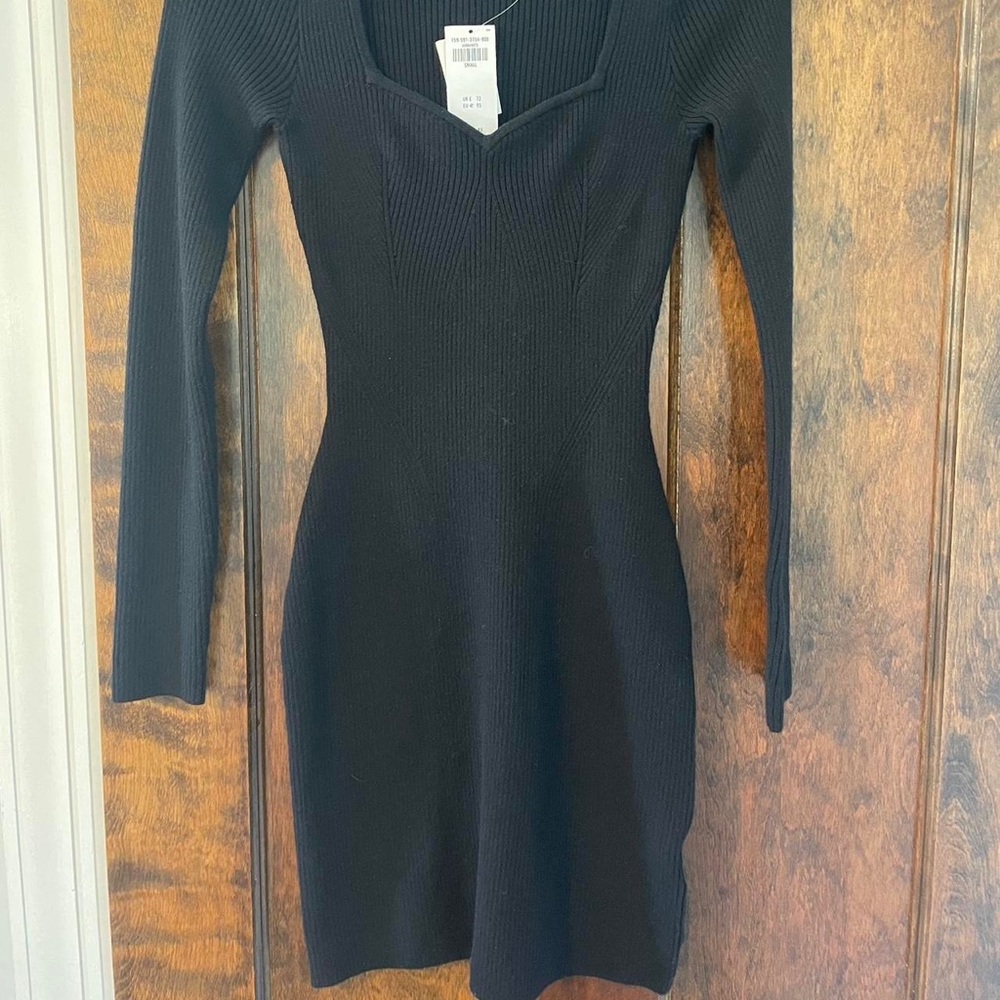 Black Sculpt Knit Long Sleeve Abercrombie Dress (BRAND NEW WITH TAGS)